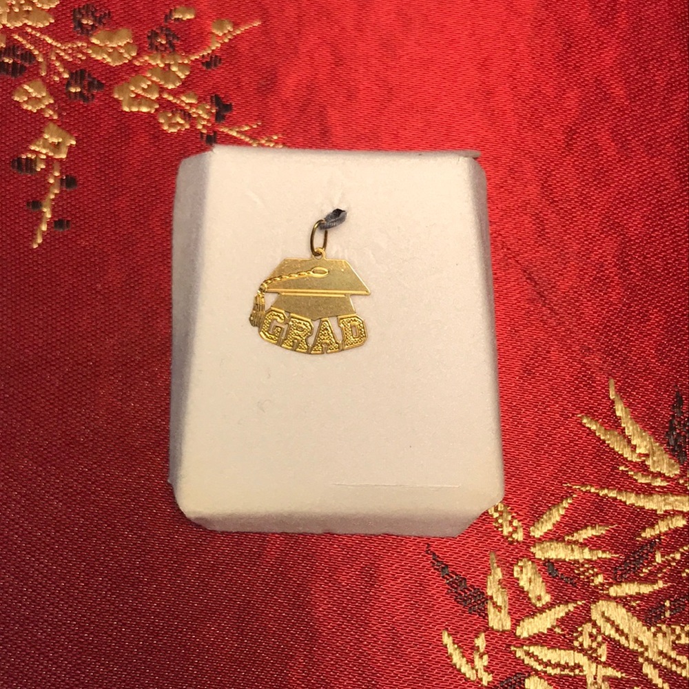 14K Gold Graduation Charm Pendant